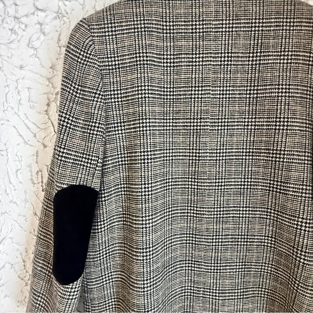 Field Manor Wool Blazer Size 10 I Houndstooth Wool Jacket I Classic Tailored - Picture 13 of 15